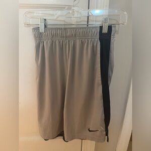 Grey and Black NIKE DRI-FIT Athletic shorts, Youth L